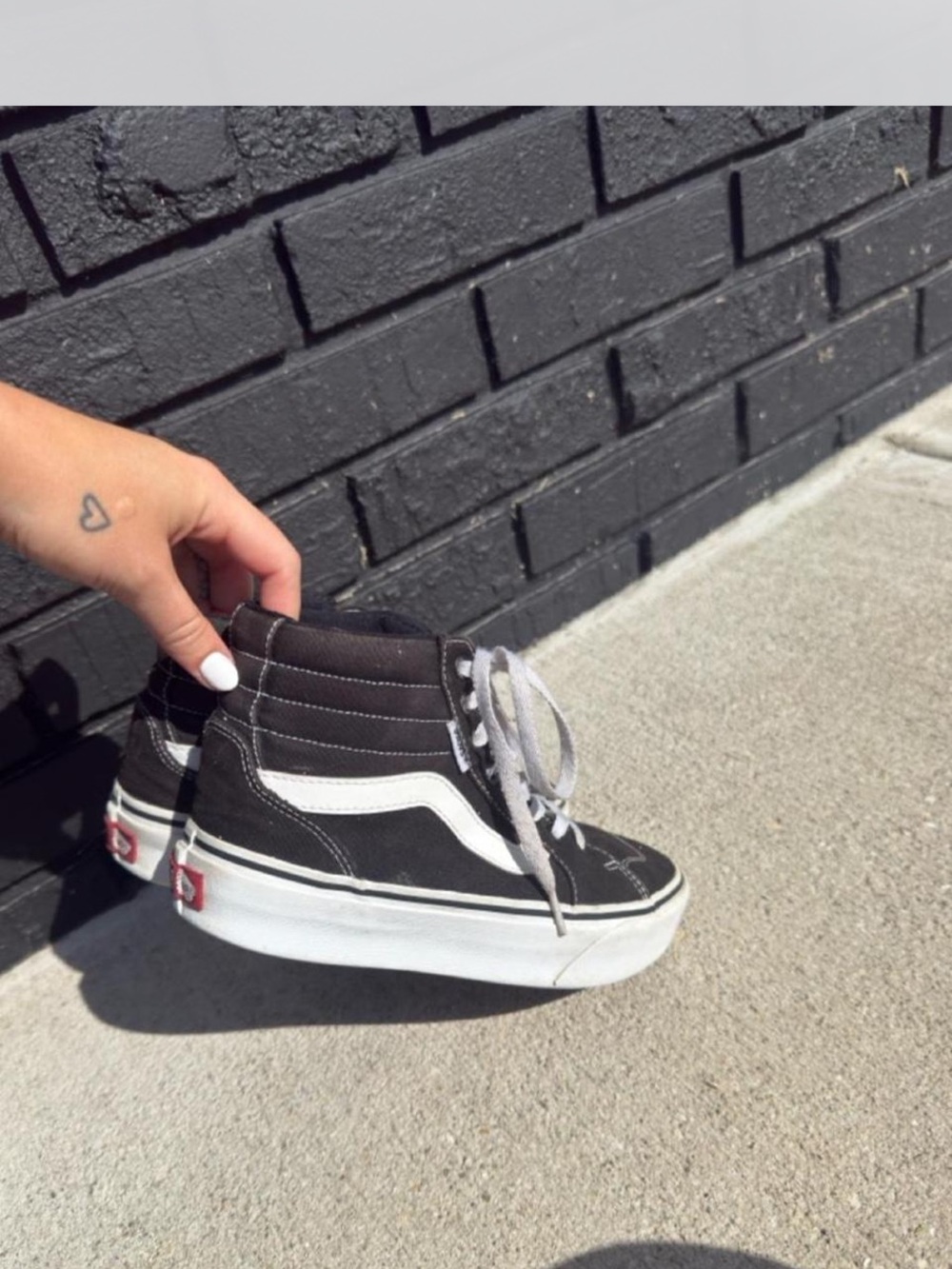 Vans Black & White High-Top Women's Sneakers - Picture 3 of 5
